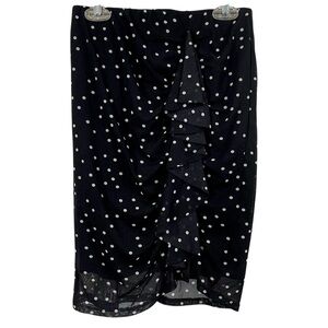 Polka Dot Ruffle Skirt - Black and White